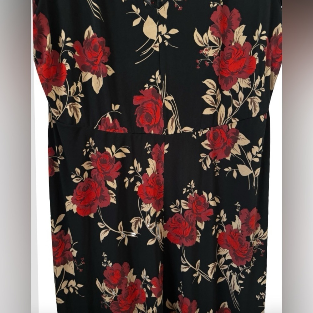 torrid Whimsigoth blk lace & studio knit floral fluttr slv assym midi drss SZ 3 - Picture 10 of 10